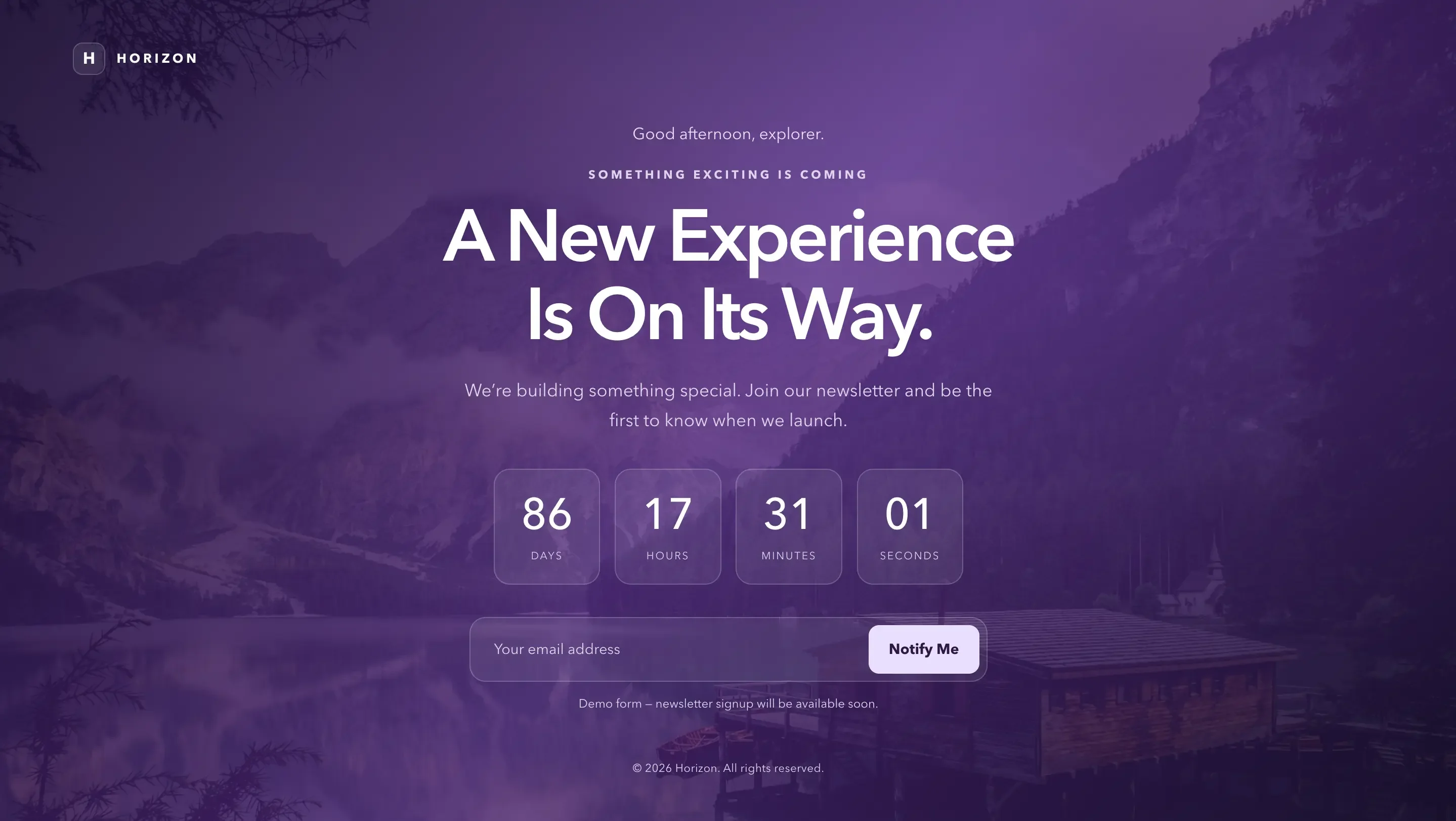 Horizon — Coming Soon Html Template portfolio template preview